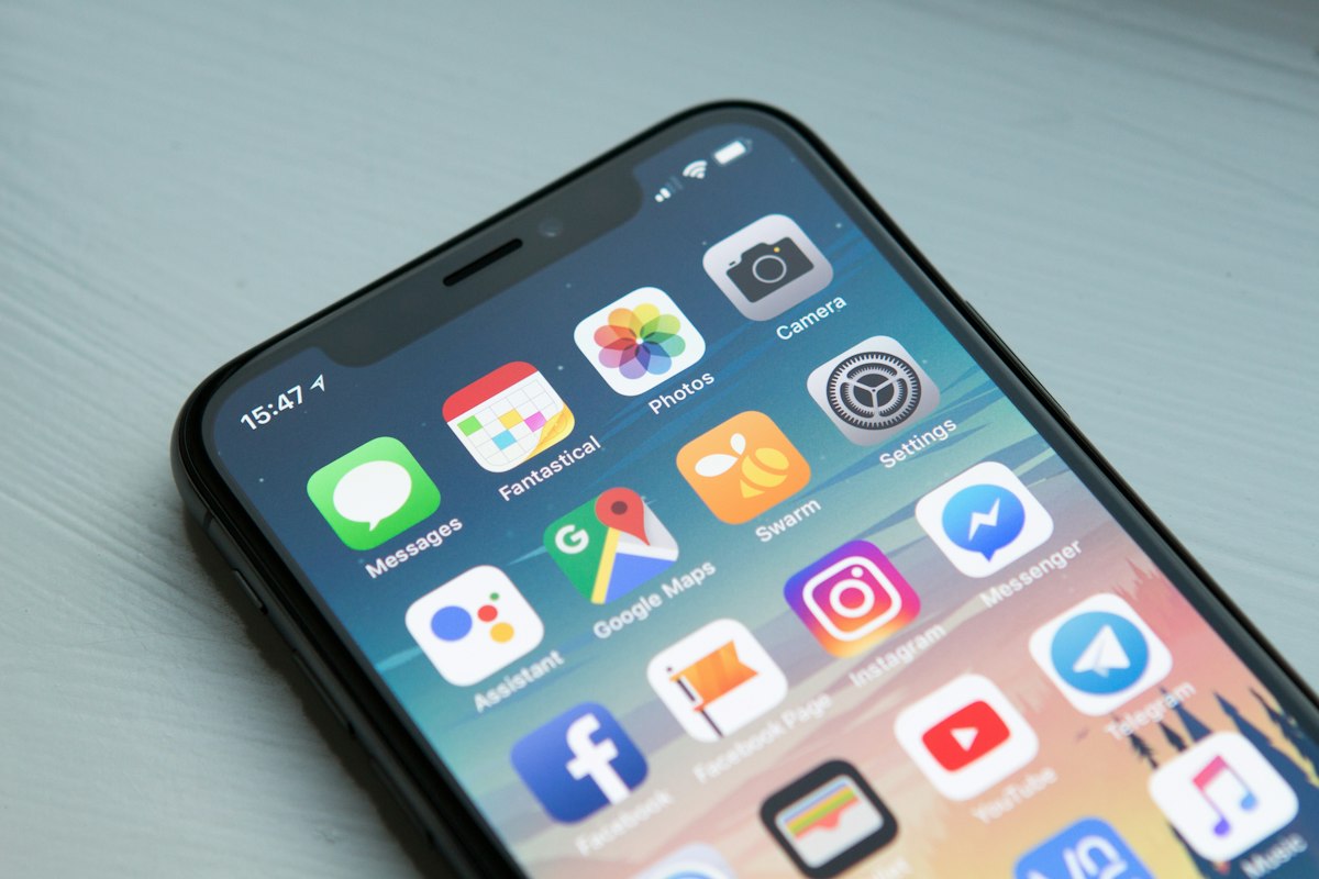 A smartphone used for a mobile application